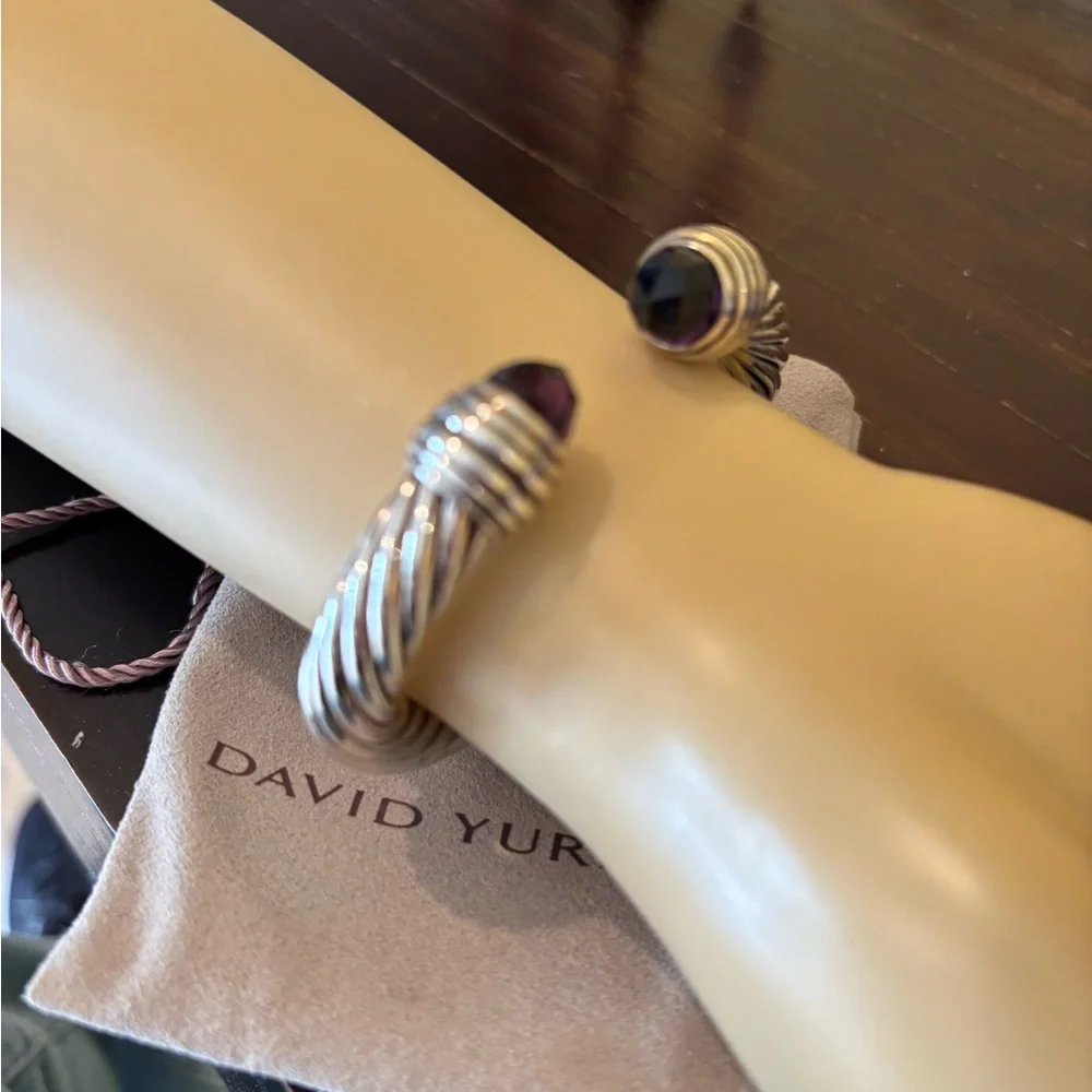 DAVID YURMAN 10 MM HINGE CABLE BRACELET W/ AMETHYST. - Picture 3 of 6